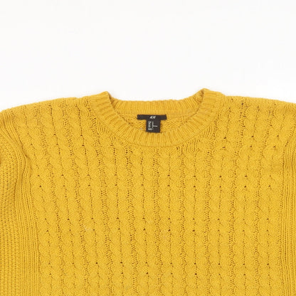 Womens UK Size M H&M Yellow Pullover Jumper