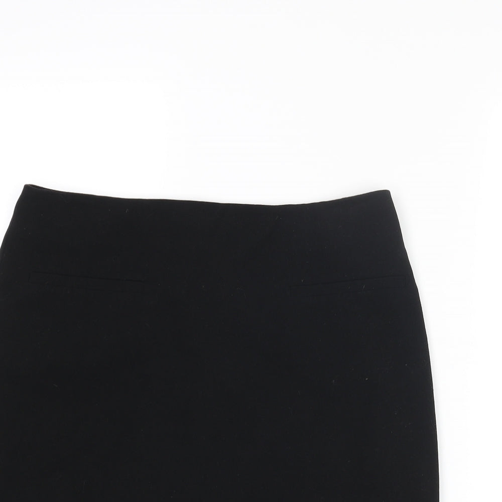 Marks and Spencer Womens Black Polyester A-Line Skirt Size 10 Zip