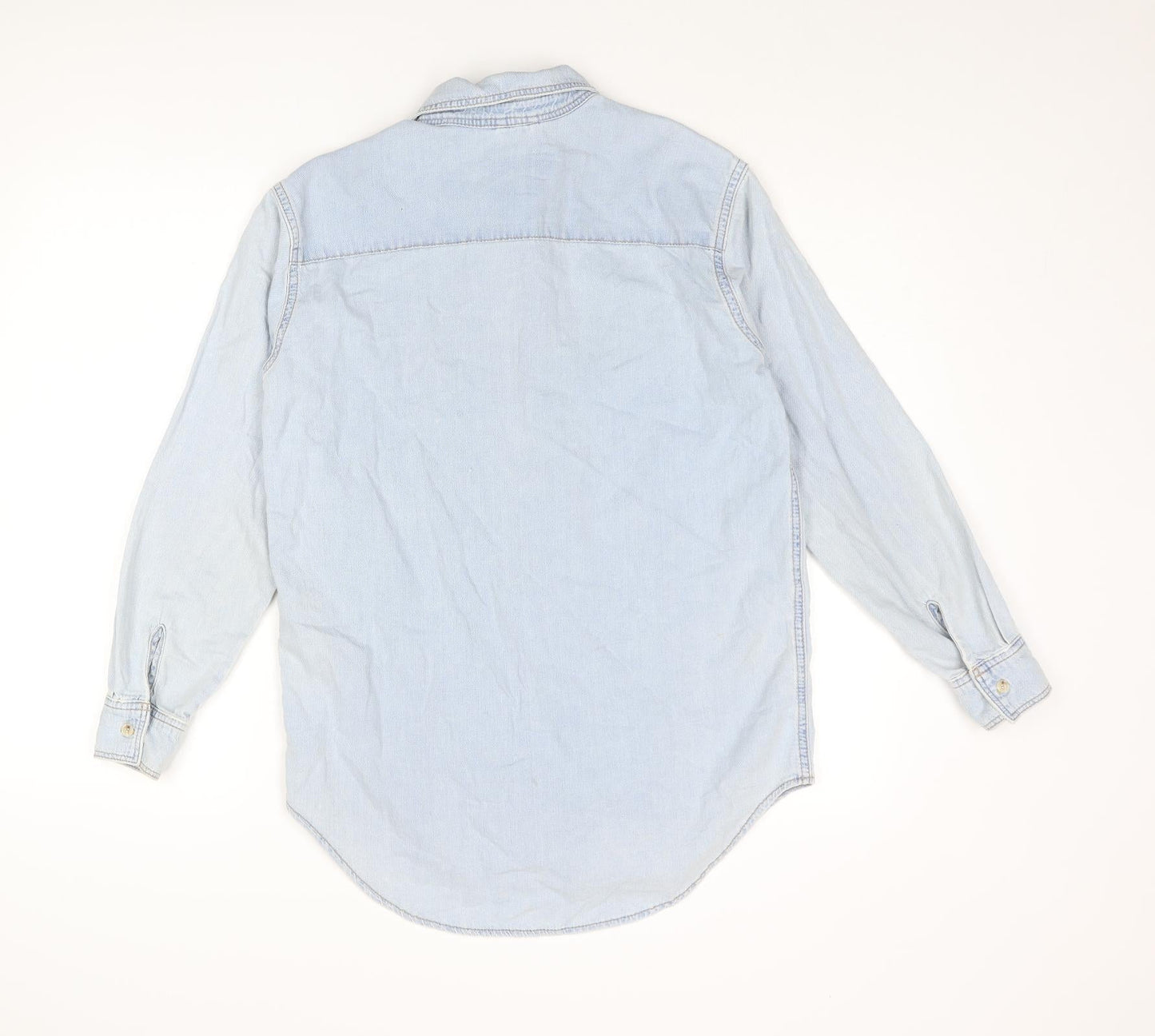 Womens UK Size 8 Topshop Blue Basic Button-Up