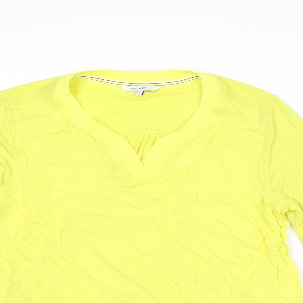 Womens UK Size S Sandwich Yellow Basic Blouse