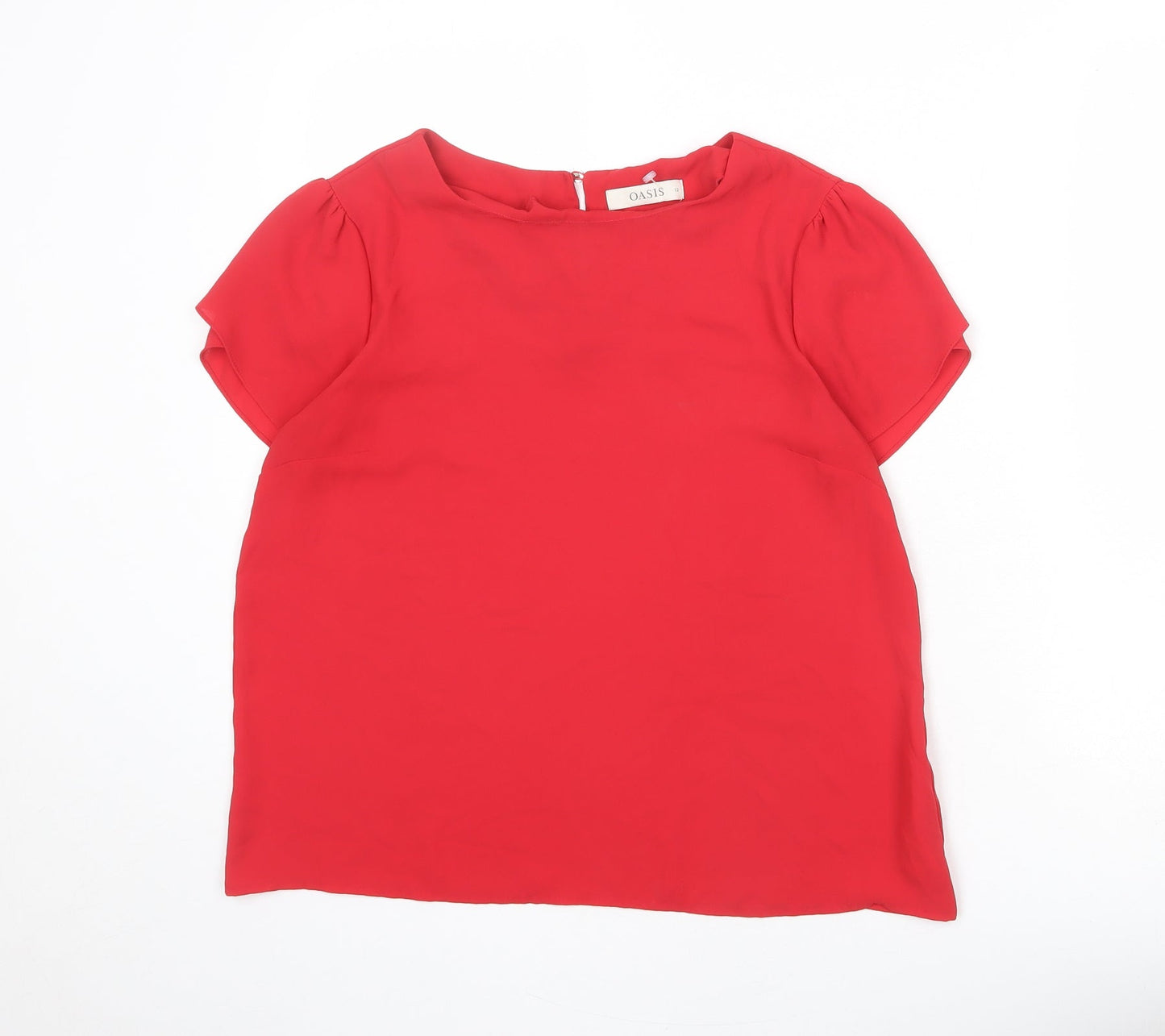 Womens UK Size 12 Oasis Red Basic Blouse