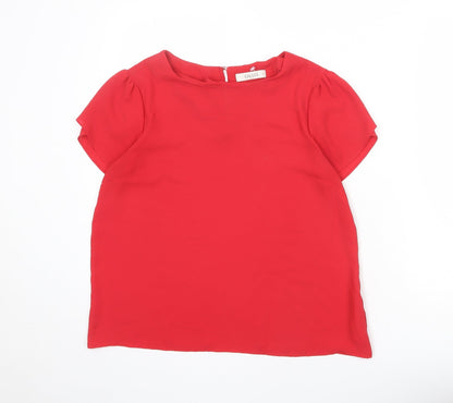 Womens UK Size 12 Oasis Red Basic Blouse