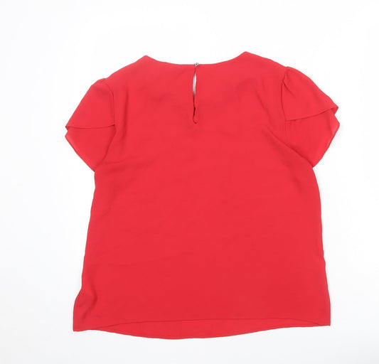 Womens UK Size 12 Oasis Red Basic Blouse