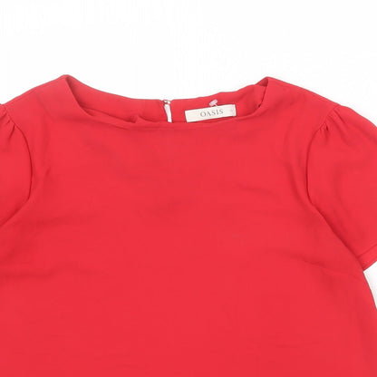Womens UK Size 12 Oasis Red Basic Blouse