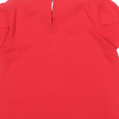 Womens UK Size 12 Oasis Red Basic Blouse