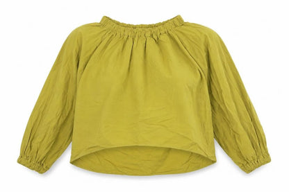 Womens UK Size XS Zara Green Cropped Blouse