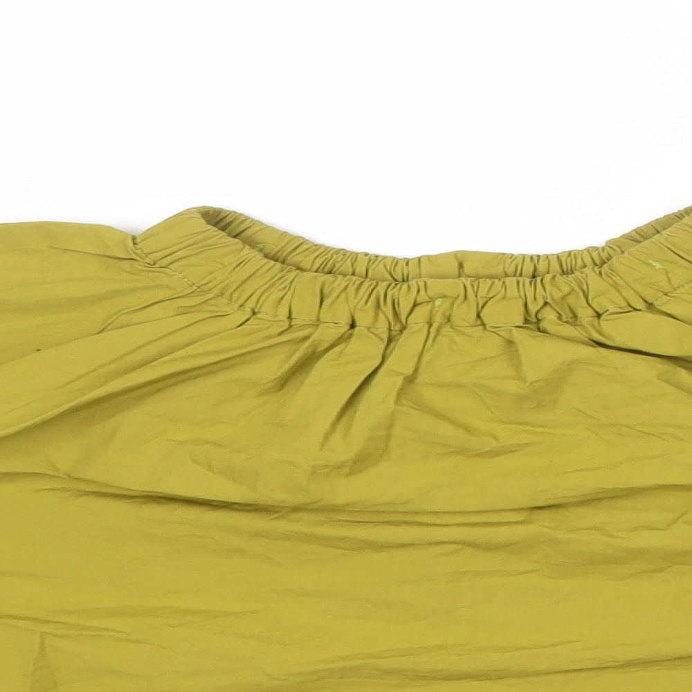 Womens UK Size XS Zara Green Cropped Blouse