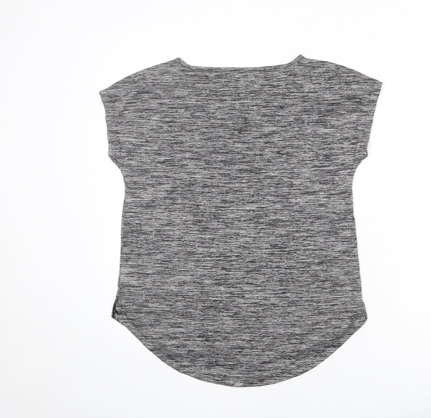 USA Pro Womens Grey Nylon Basic T-Shirt Size 8 Round Neck Pullover