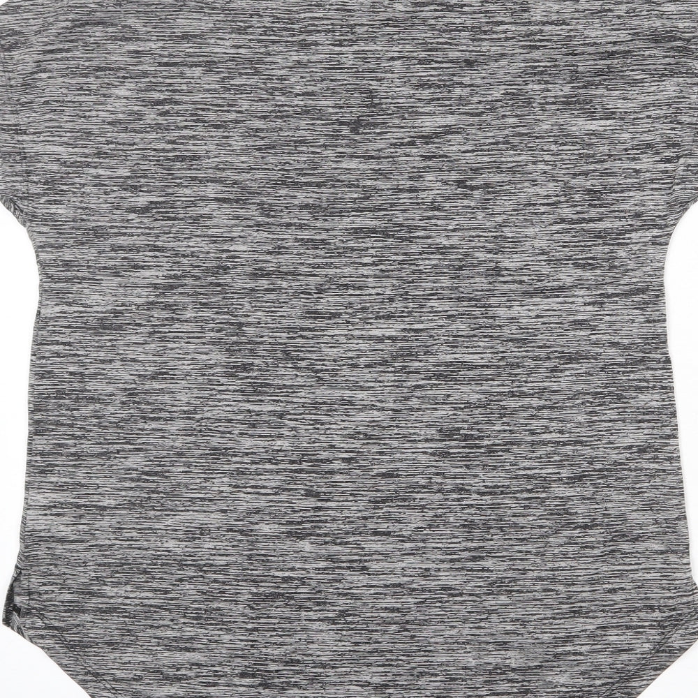 USA Pro Womens Grey Nylon Basic T-Shirt Size 8 Round Neck Pullover