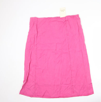 Ann Harvey Womens Pink Polyester A-Line Skirt Size 22 Zip