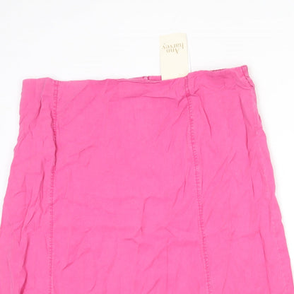 Ann Harvey Womens Pink Polyester A-Line Skirt Size 22 Zip