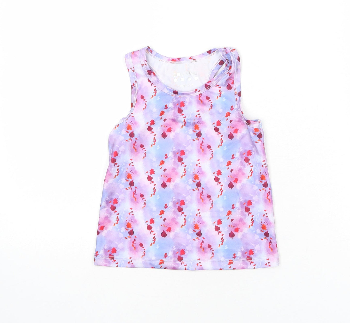 Souluxe Girls Multicoloured Geometric Polyester Basic Tank Size 2-3 Years Round Neck Pullover