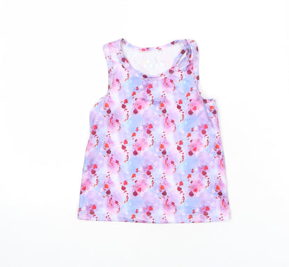 Souluxe Girls Multicoloured Geometric Polyester Basic Tank Size 2-3 Years Round Neck Pullover