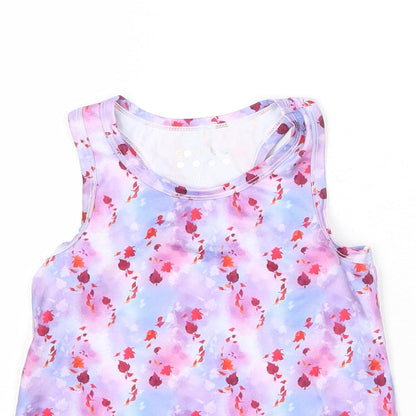 Souluxe Girls Multicoloured Geometric Polyester Basic Tank Size 2-3 Years Round Neck Pullover