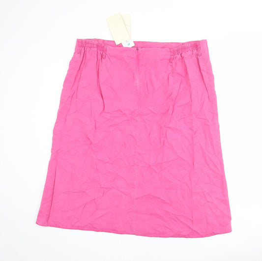 Ann Harvey Womens Pink Polyester A-Line Skirt Size 22 Zip