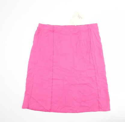Ann Harvey Womens Pink Polyester A-Line Skirt Size 22 Zip
