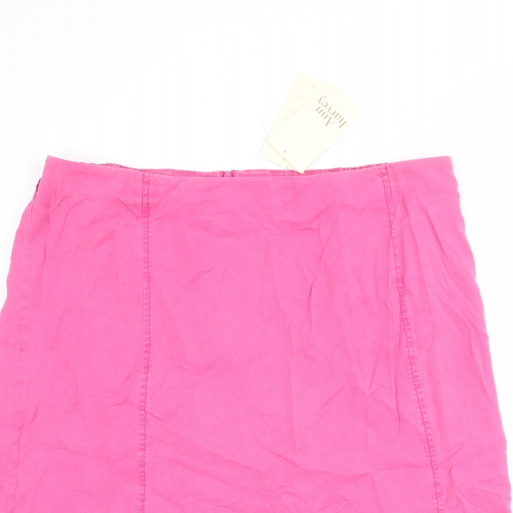 Ann Harvey Womens Pink Polyester A-Line Skirt Size 22 Zip