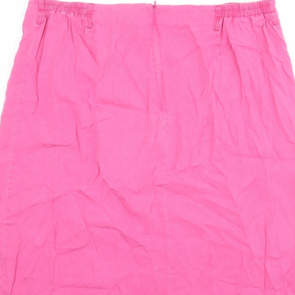 Ann Harvey Womens Pink Polyester A-Line Skirt Size 22 Zip