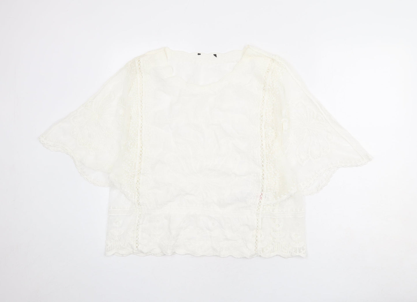 Womens UK Size L New Look Ivory Basic Blouse