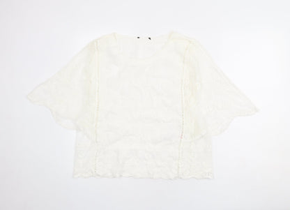 Womens UK Size L New Look Ivory Basic Blouse