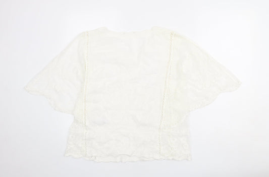 Womens UK Size L New Look Ivory Basic Blouse
