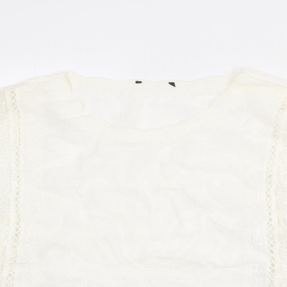 Womens UK Size L New Look Ivory Basic Blouse