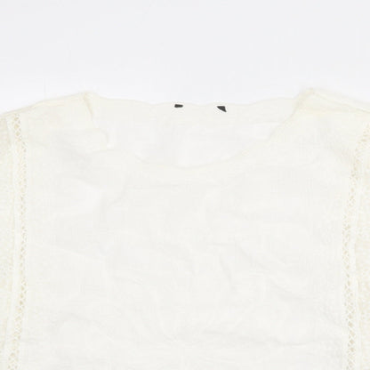 Womens UK Size L New Look Ivory Basic Blouse