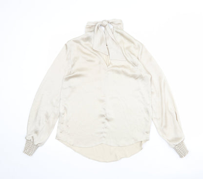Womens UK Size 6 Dorothy Perkins Beige Basic Blouse