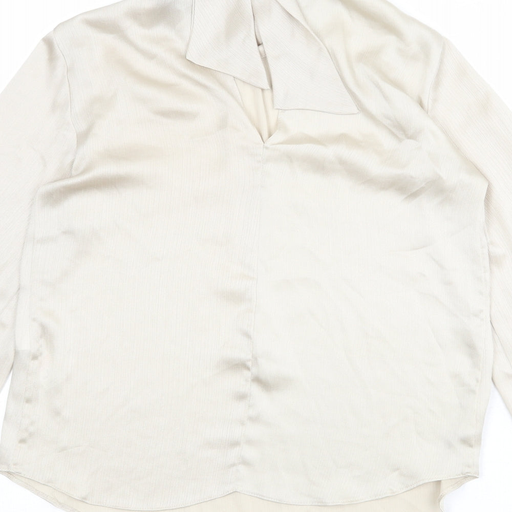 Womens UK Size 6 Dorothy Perkins Beige Basic Blouse