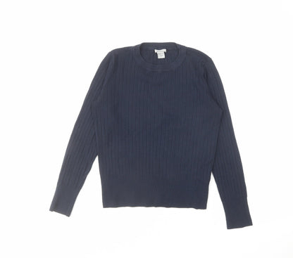 H&M Womens Blue Crew Neck Viscose Pullover Jumper Size XS