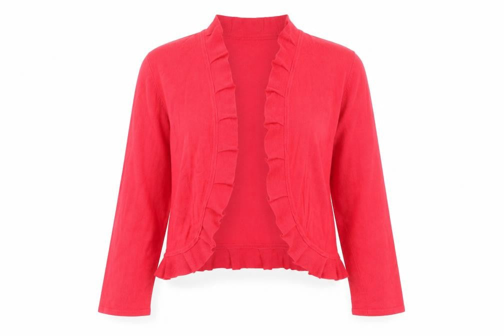 Womens UK Size M Nina Leonard Red Cardigan Jumper