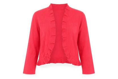 Womens UK Size M Nina Leonard Red Cardigan Jumper