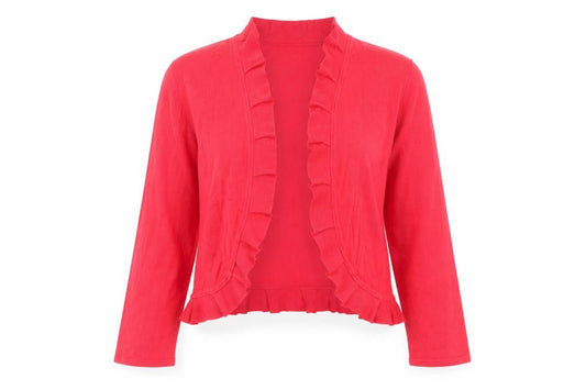 Womens UK Size M Nina Leonard Red Cardigan Jumper