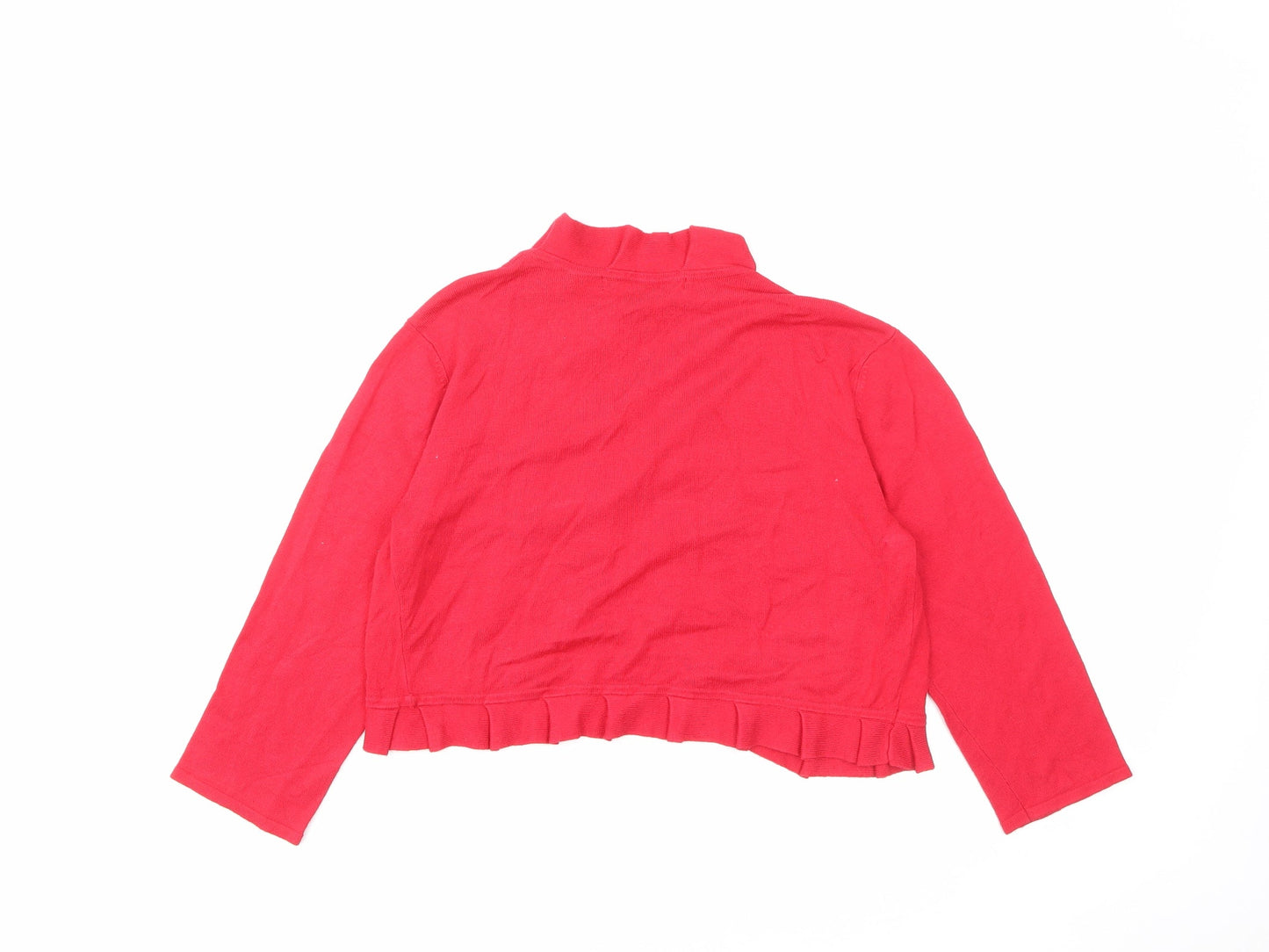 Womens UK Size M Nina Leonard Red Cardigan Jumper