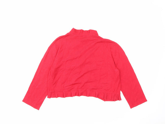 Womens UK Size M Nina Leonard Red Cardigan Jumper