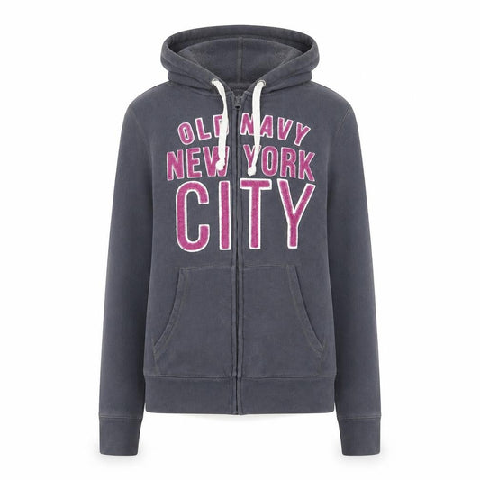Old Navy Womens Blue Cotton Full Zip Hoodie Size M Zip
