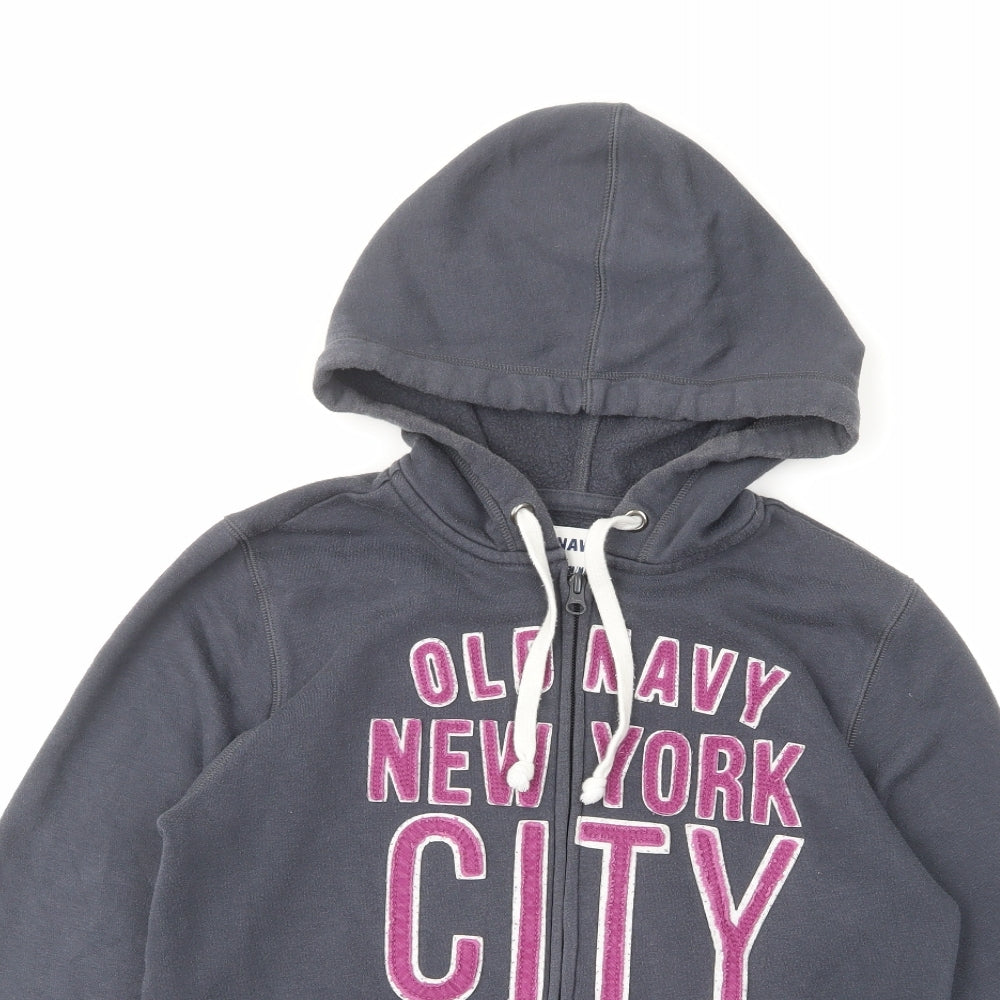 Old Navy Womens Blue Cotton Full Zip Hoodie Size M Zip
