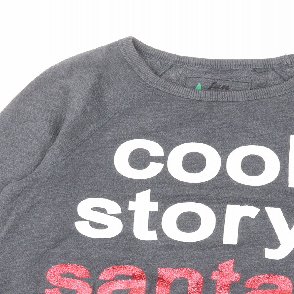 NEXT Boys Grey Cotton Pullover Sweatshirt Size 12 Years Pullover - Cool Story Santa