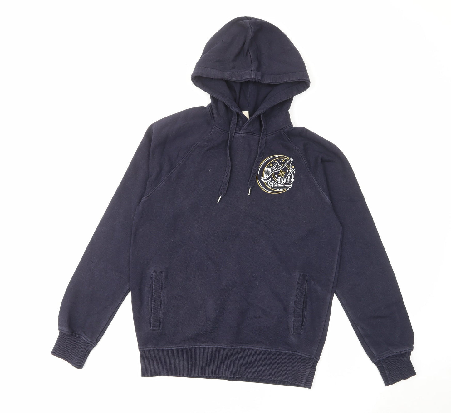 Earth Positive Girls Blue Cotton Pullover Hoodie Size S Pullover
