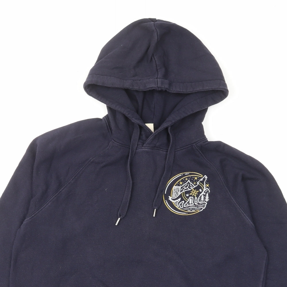 Earth Positive Girls Blue Cotton Pullover Hoodie Size S Pullover