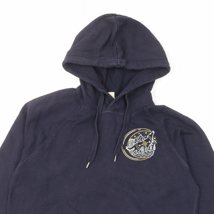 Earth Positive Girls Blue Cotton Pullover Hoodie Size S Pullover