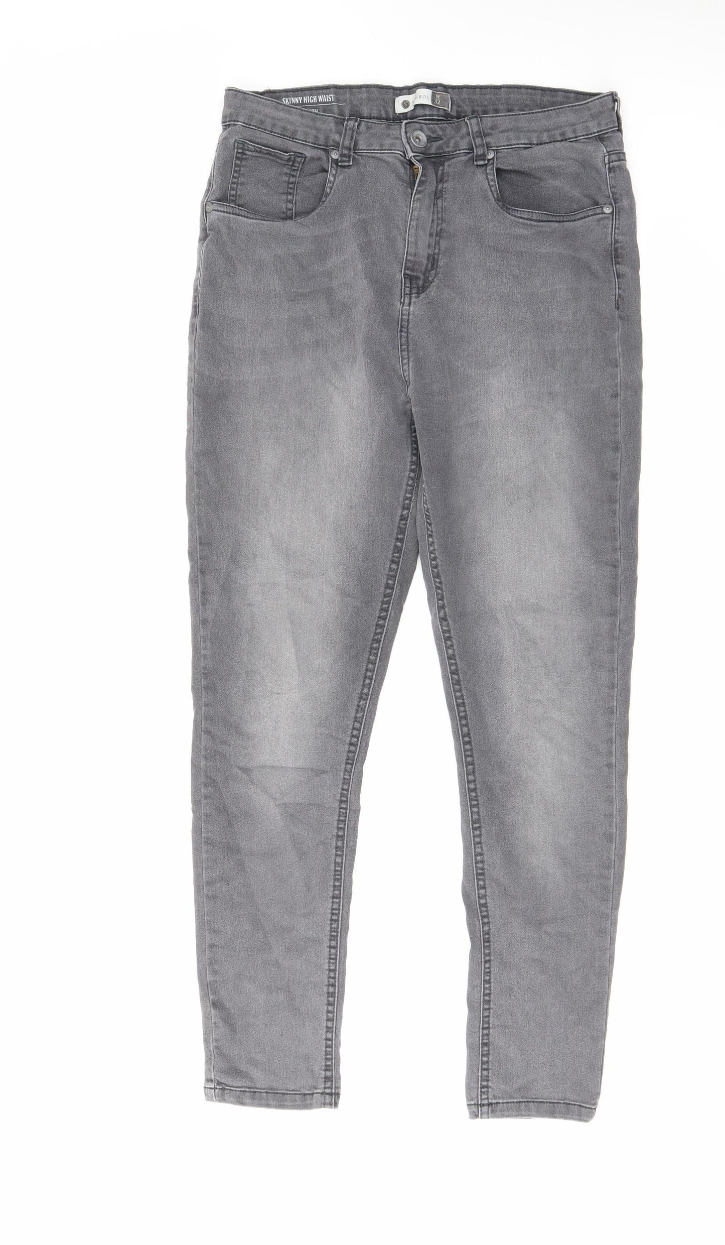 Symbol Womens Grey Cotton Skinny Jeans Size 32 in L26 in Regular Zip