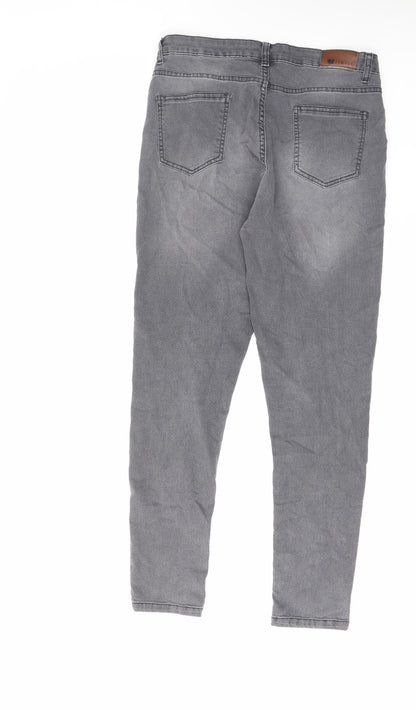 Symbol Womens Grey Cotton Skinny Jeans Size 32 in L26 in Regular Zip