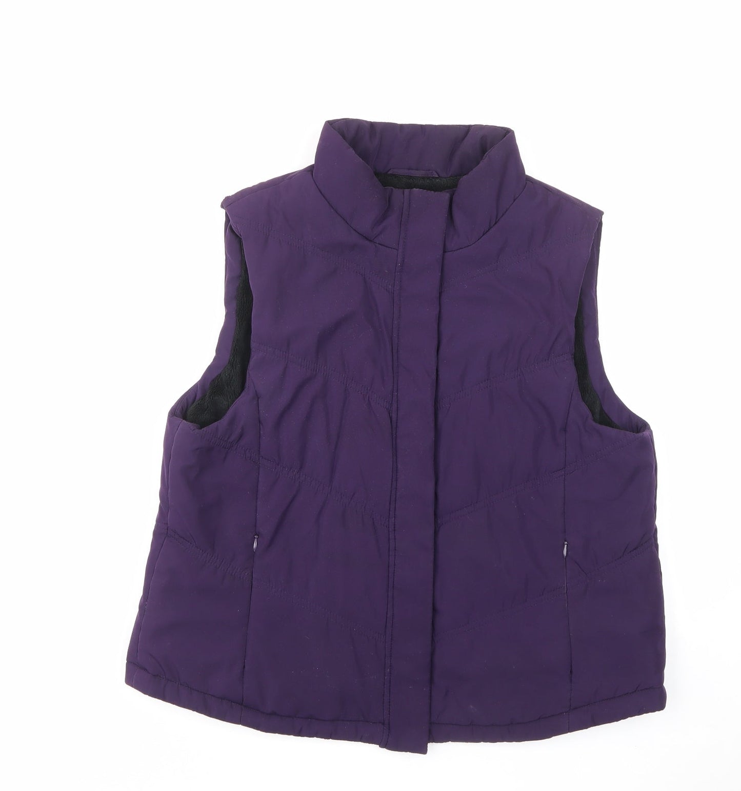Precis Womens Purple Gilet Jacket Size M Zip - Zipped Pockets
