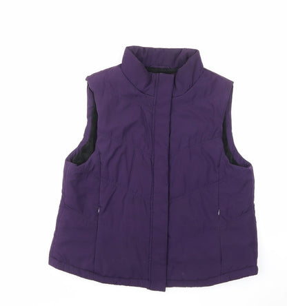 Precis Womens Purple Gilet Jacket Size M Zip - Zipped Pockets
