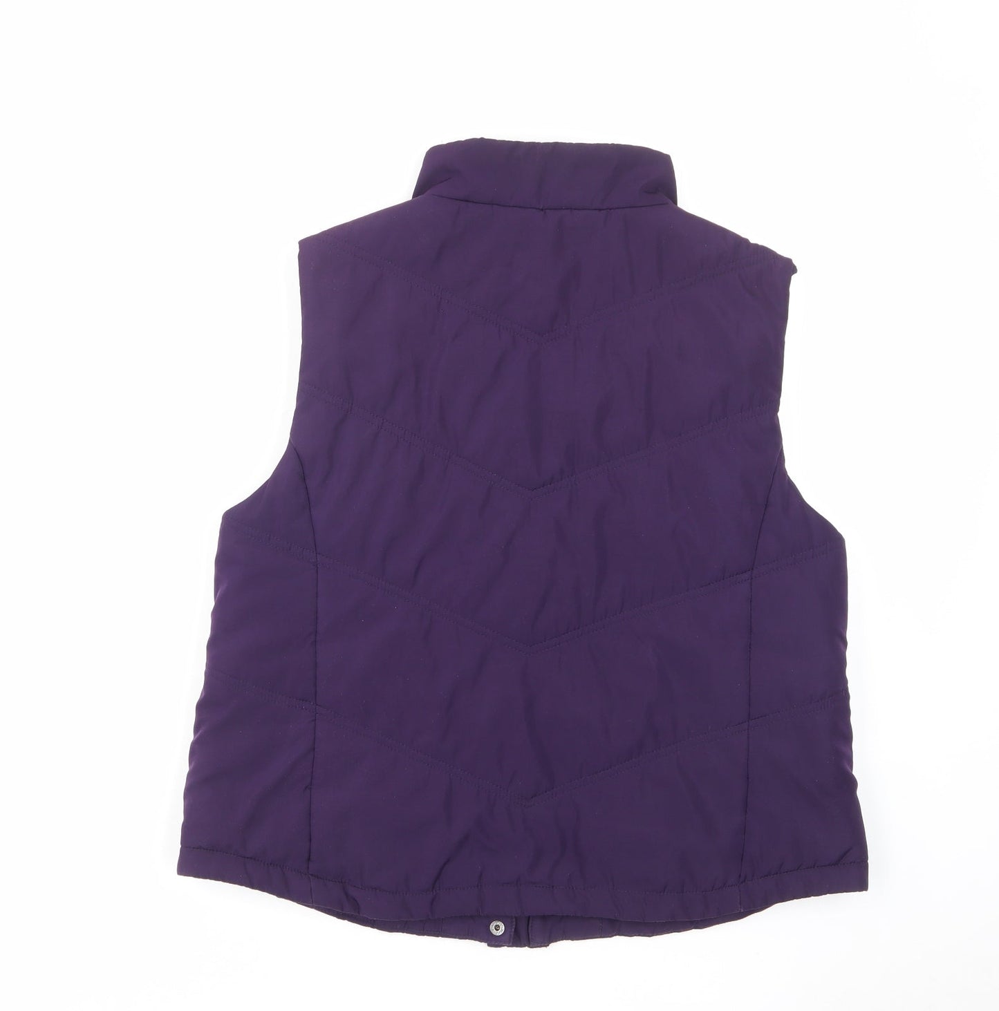 Precis Womens Purple Gilet Jacket Size M Zip - Zipped Pockets