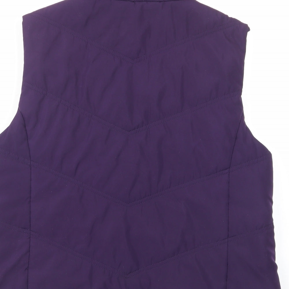 Precis Womens Purple Gilet Jacket Size M Zip - Zipped Pockets