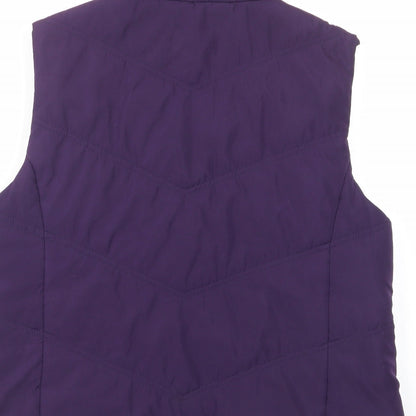 Precis Womens Purple Gilet Jacket Size M Zip - Zipped Pockets