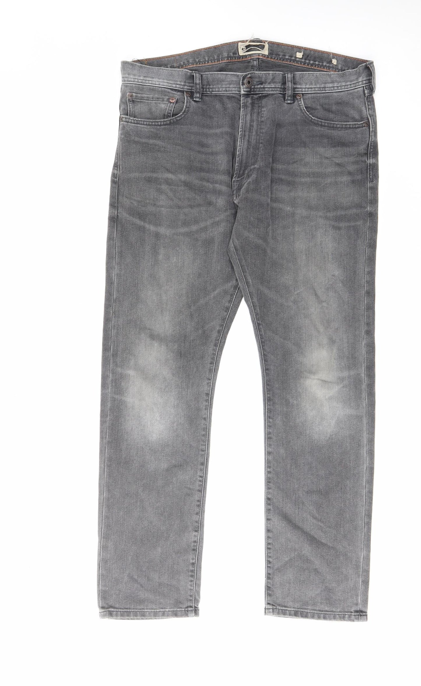 North Coast Womens Grey Cotton Straight Jeans Size 38 in L31 in Regular Zip
