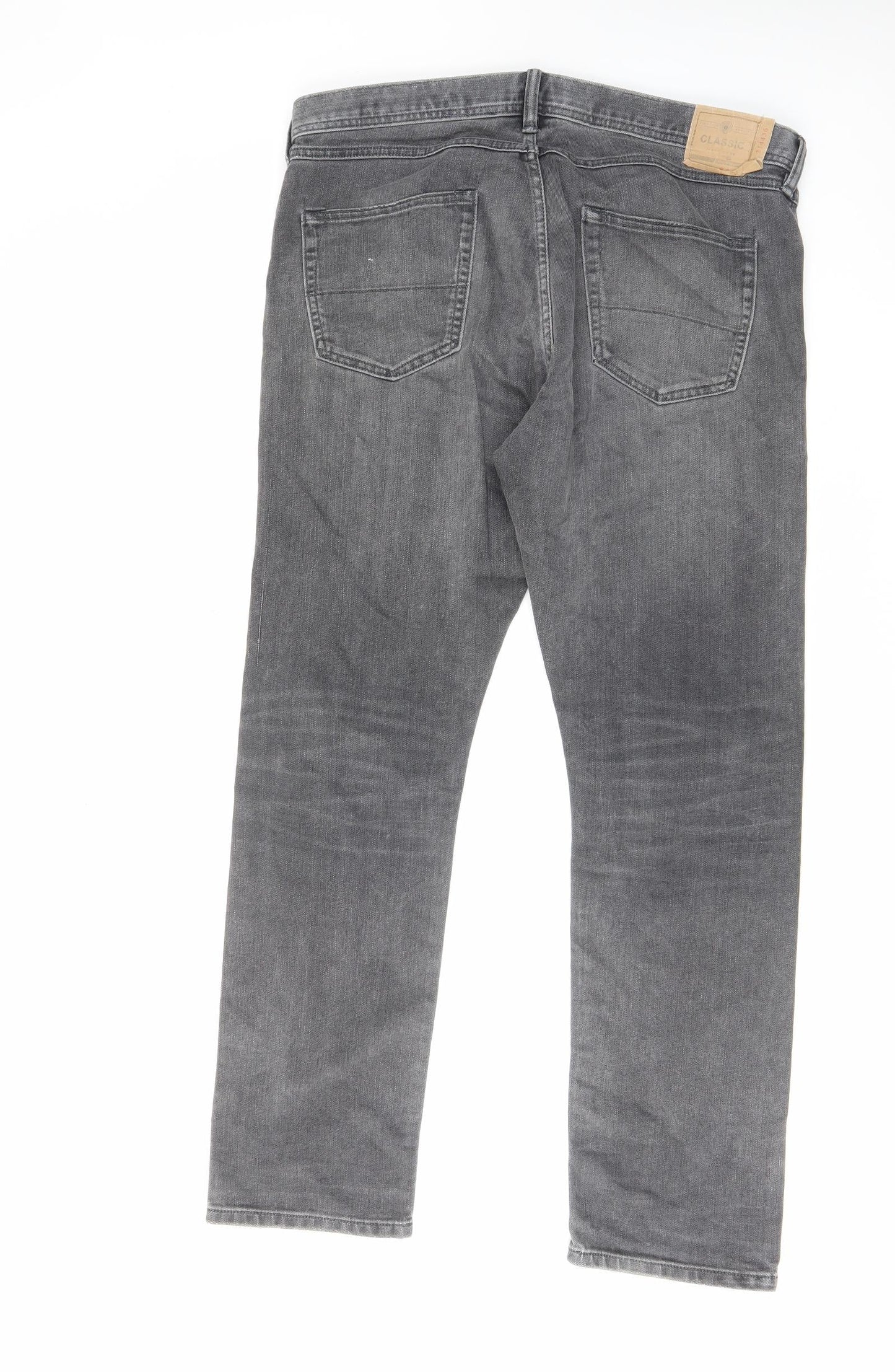North Coast Womens Grey Cotton Straight Jeans Size 38 in L31 in Regular Zip